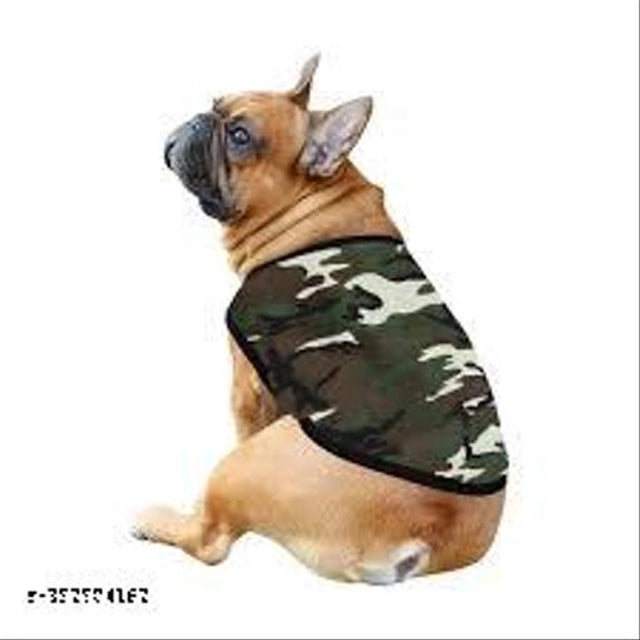 Fabric Winter Army Print Coat for Dog (Multicolor, 14 inches)