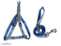 Nylon Harness with 5 Feet Leash for Dog (Multicolor, 0.5 inches) (Set of 1)